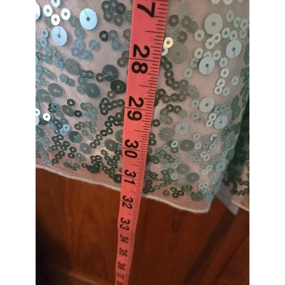 AMERICAN PRINCESS Girls Aqua Blue Sequin Bow Formal Party Dress Size 8 - Picture 7 of 8